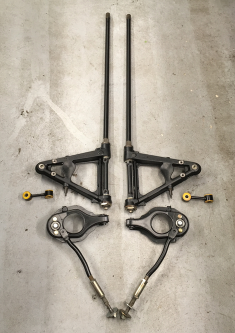 Front suspension bits, cleaned up and ready to go.
